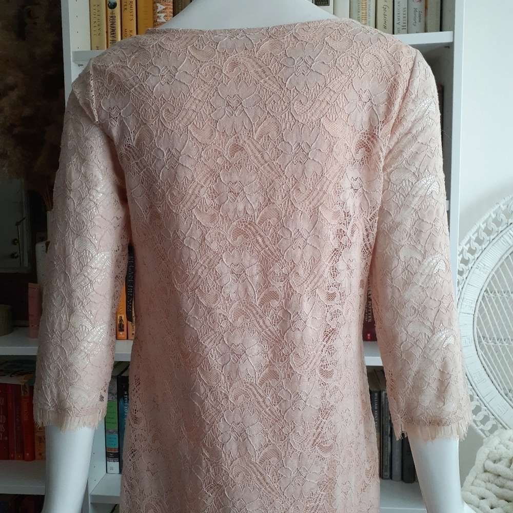 New New York and Company pink lace dress P4575 - Picture 8 of 11
